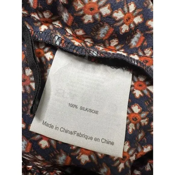 Tory Burch Women's Size 4 Elastic Waist Silk Summer Pants Floral Multicolor - Picture 15 of 15